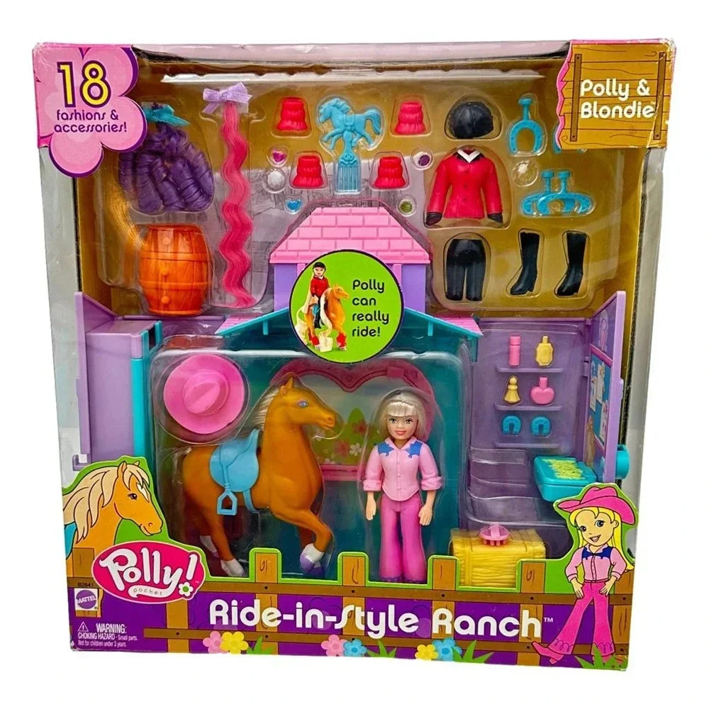 Vintage Polly Pocket Ride-in-style Ranch Blondie New 2002  Collectible‎